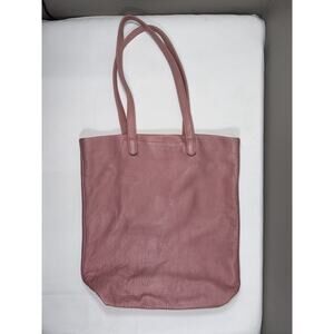 Baggu Pink Leather Tote Bag Soft Supple Milled Leather Made In USA